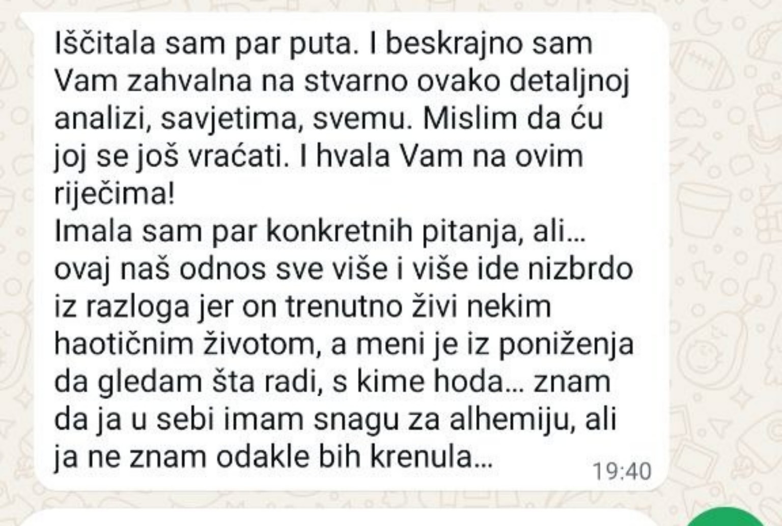 Iskustvo klijentkinje