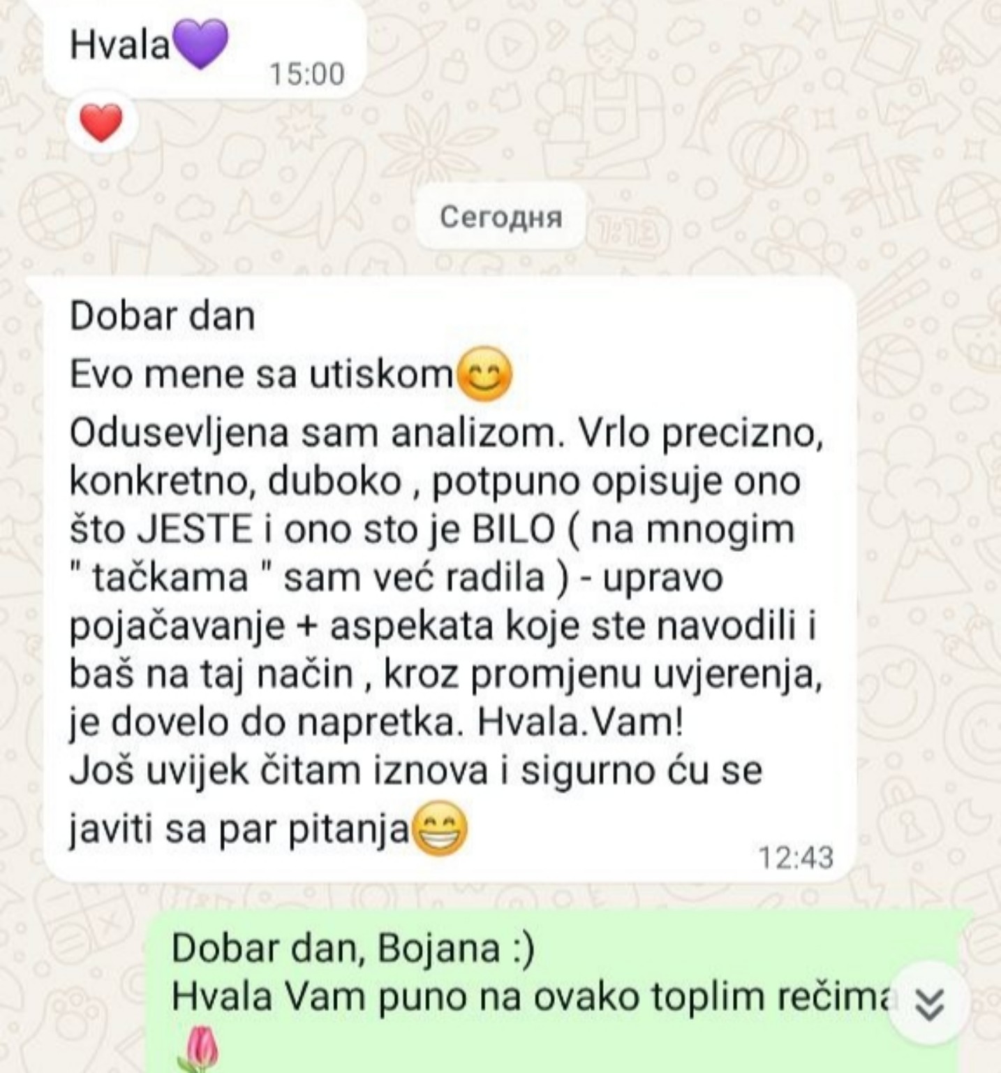 Iskustvo klijentkinje
